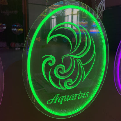 Aquarius Zodiac Sign Neon Light - Vibrant Astrology Wall Art, Customizable Home Decor, Perfect Gift for Horoscope Lovers and Unique Space Accent