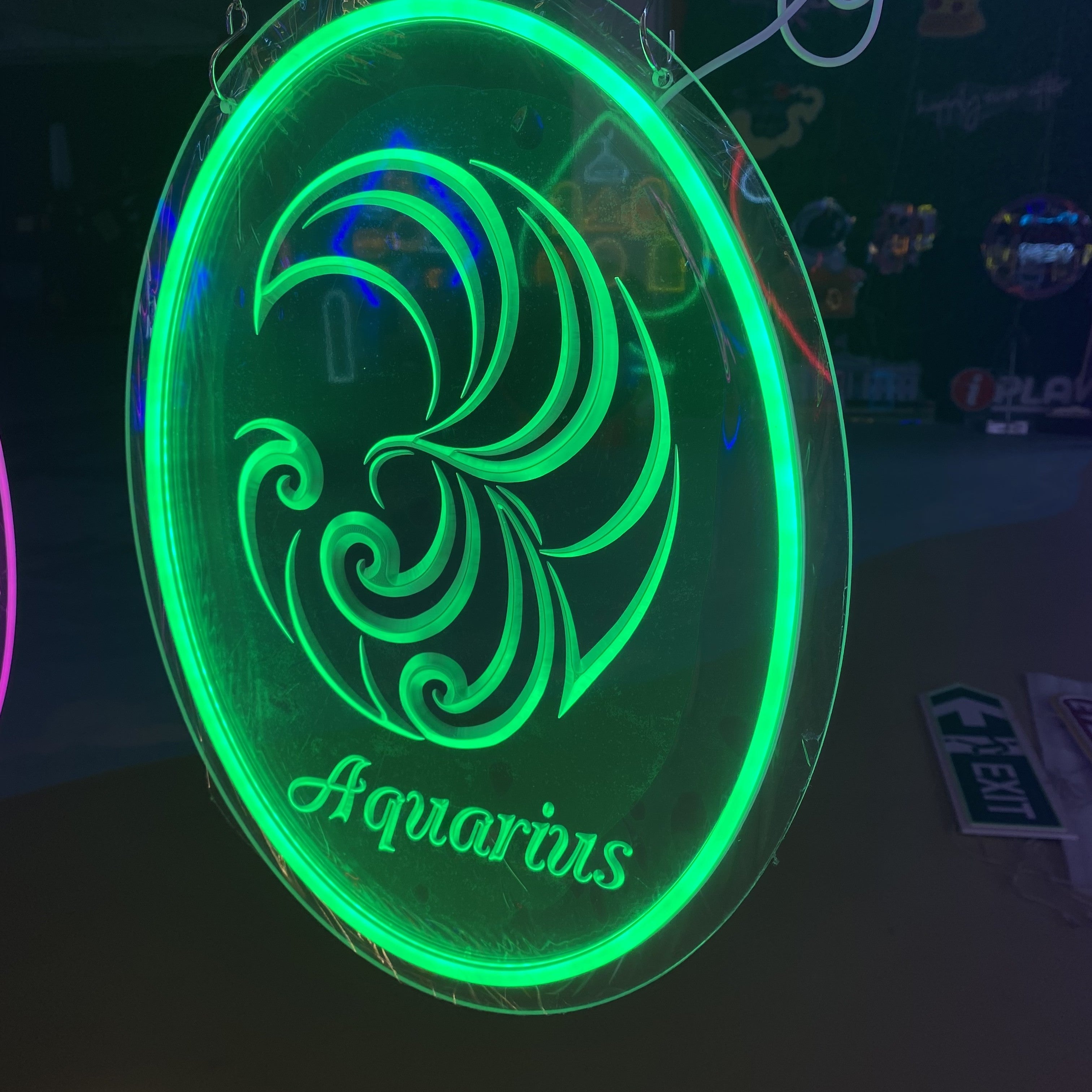Aquarius Zodiac Sign Neon Light - Vibrant Astrology Wall Art, Customizable Home Decor, Perfect Gift for Horoscope Lovers and Unique Space Accent