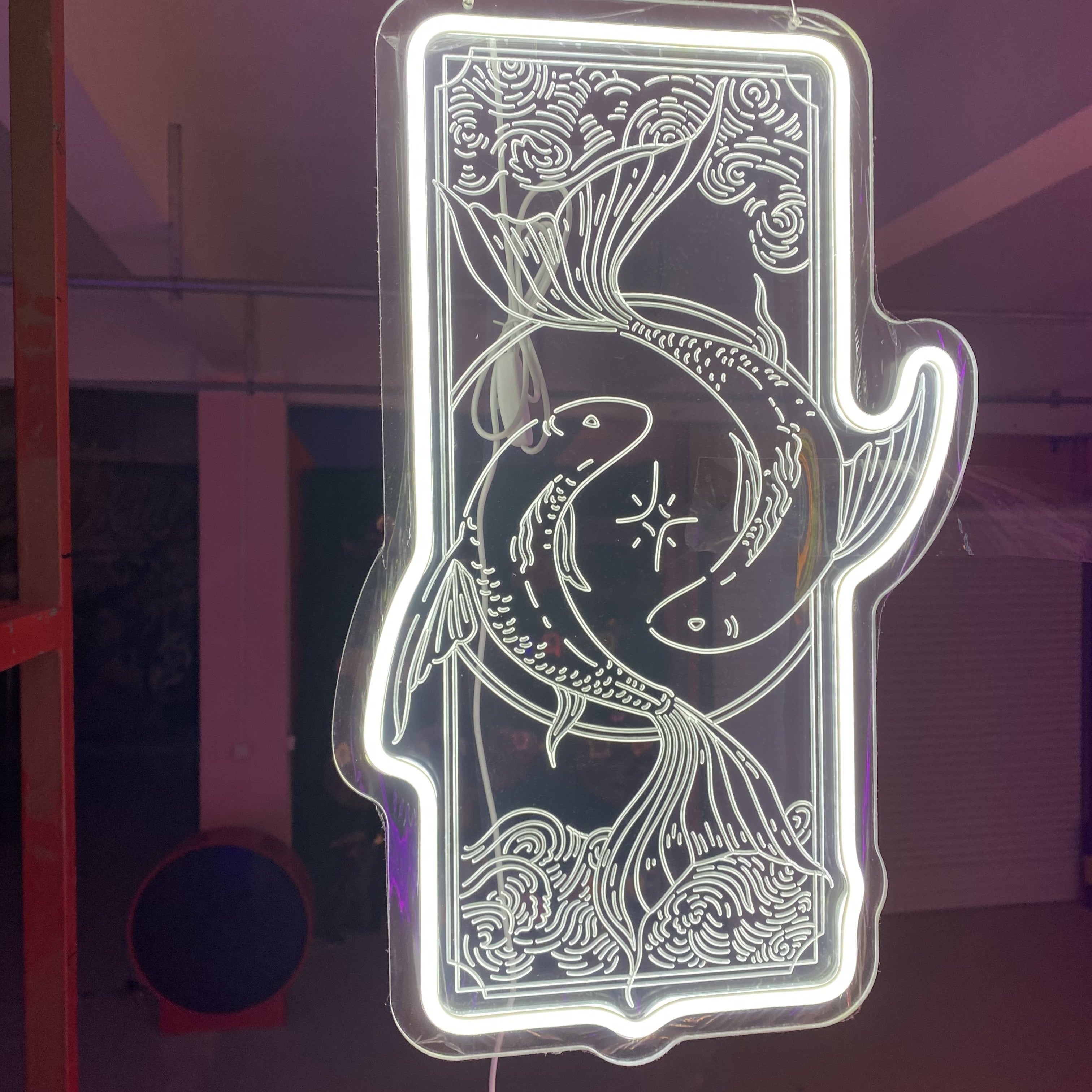 Pisces Zodiac Sign 3D Relief Neon Light - Customizable Aquarium Wall Art, Home Decor, Gift for Astrology Lovers