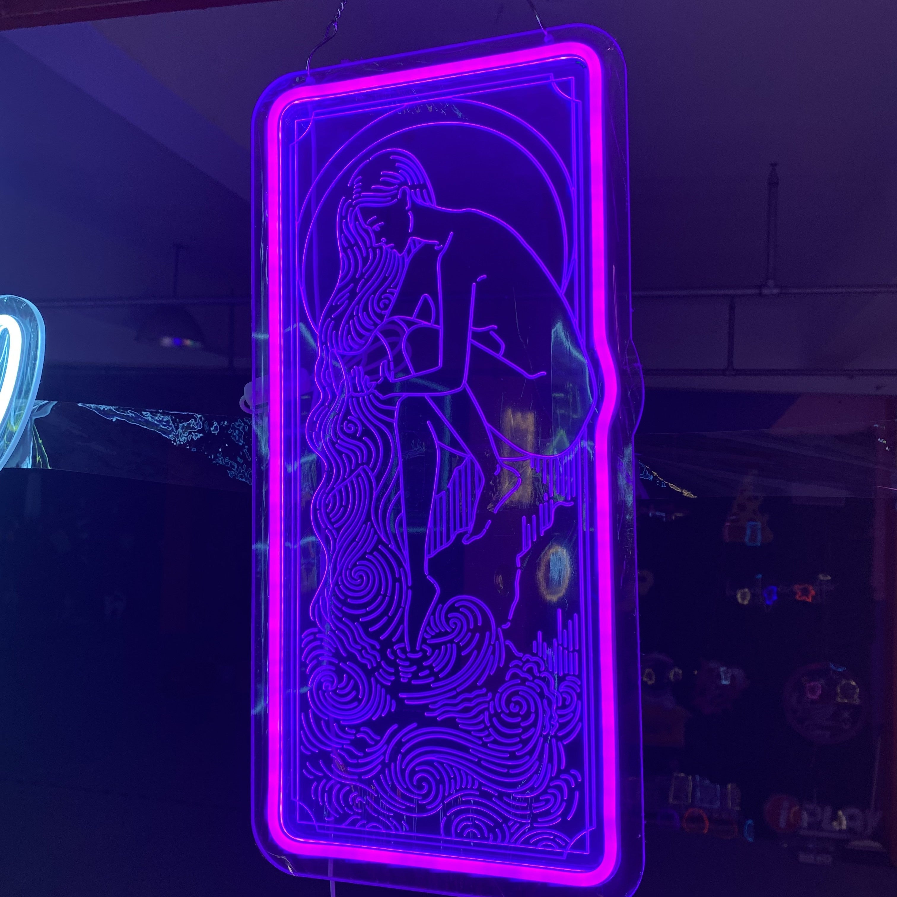 Purple Aquarius Girl Neon Sign – Zodiac LED Light, Astrology Wall Art, Aesthetic Room Decor, Unique Gift for Aquarius Lovers
