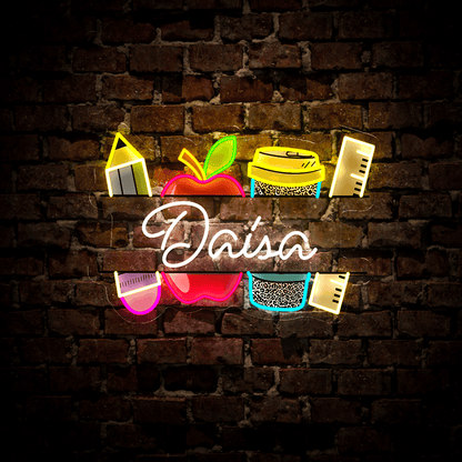 Personalized Teacher's Name Artwork Neon Sign