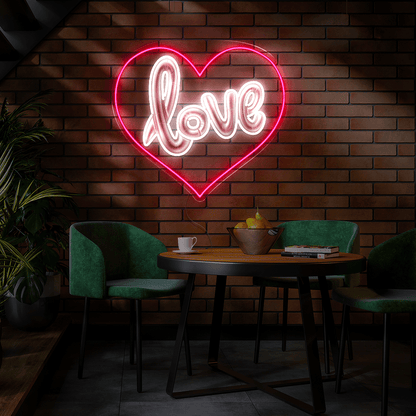 Balloon Heart Artwork Neon Sign