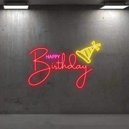 Toysign Custom Text Neon Light, Happy Birthday Neon Sign - Bright LED Party Decoration for Special Celebrations, Birthday Gift