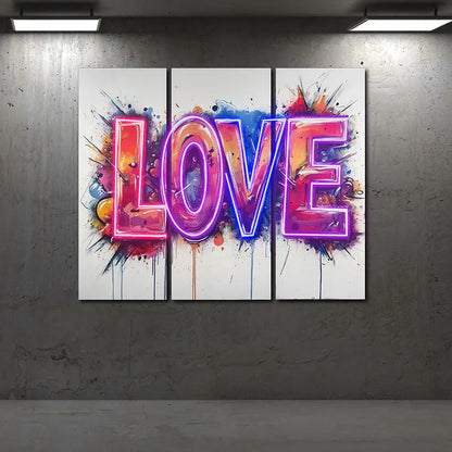 Wall Graffiti Love Text Neon Sign, LED Light Wall Decor, Personalized Neon Sign Light, Creative Gift Neon Light For Home Decor