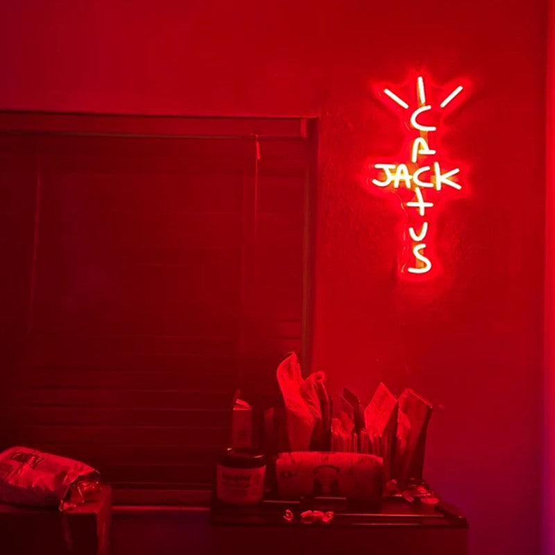 Cactus Jack Neon Sign - LED Wall Light for Hypebeast Room Decor, Rap Fan Gift, Gaming Setup, Street Style Vibe