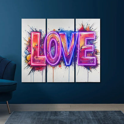 Wall Graffiti Love Text Neon Sign, LED Light Wall Decor, Personalized Neon Sign Light, Creative Gift Neon Light For Home Decor