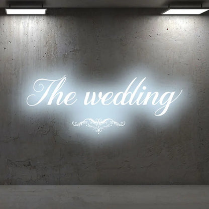 The Wedding Wall Decoration Ice Blue LED Neon Sign
