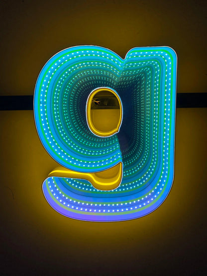 Stocked Infinity Mirror 3D Letter, Lowercase Letters Led Neon Sign, Perfect for Restaurant, Market, Bar, Hotel Decor