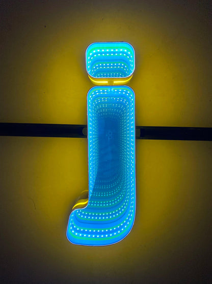 Stocked Infinity Mirror 3D Letter, Lowercase Letters Led Neon Sign, Perfect for Restaurant, Market, Bar, Hotel Decor