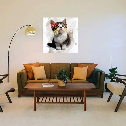 Toysign Kitten Neon Light – Pet Portrait Design, Turn Your Pet's Photo into Neon Art, Customized LED Sign for Pet Lovers' Home