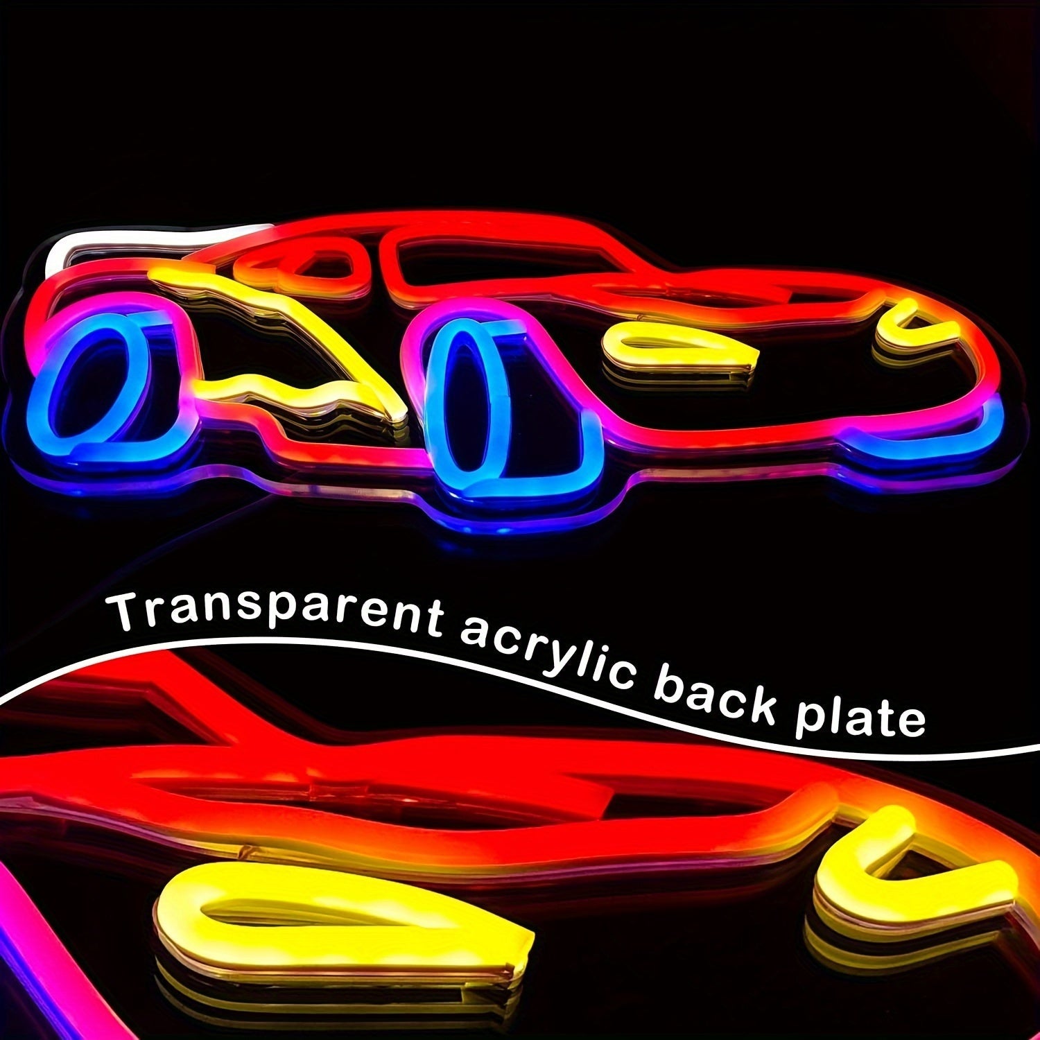 Red Sports Car Neon Sign - Cool Wall Decor for Boys' Bedroom, Birthday Gift, LED Neon Light for Kids and Teens