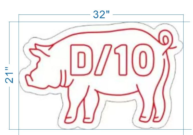 red neon sign pig D/10