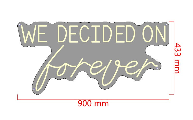 we decided on forever neon sign