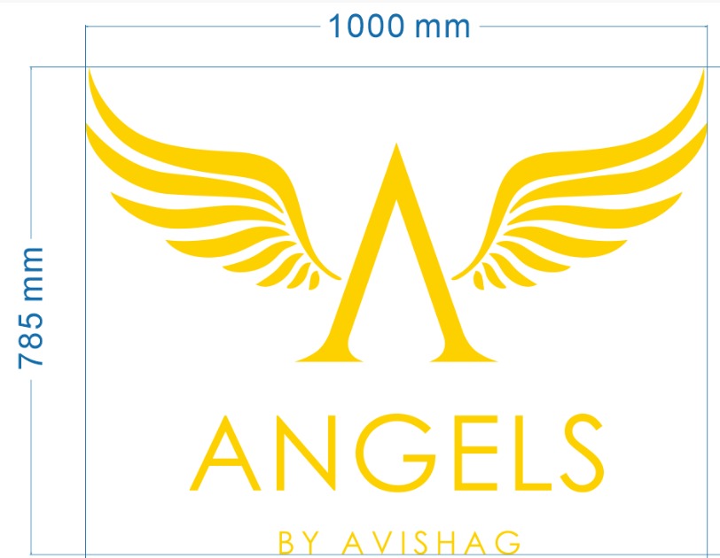 ANGELS Gold backlit metal letter