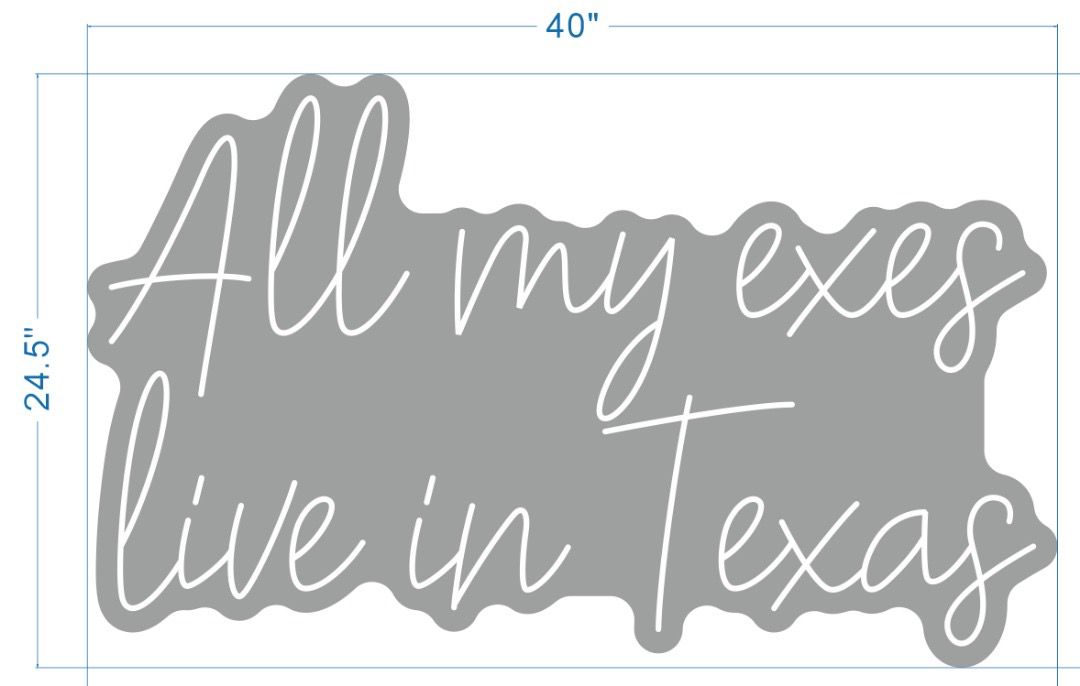 All my exes Live in Texas neon sign