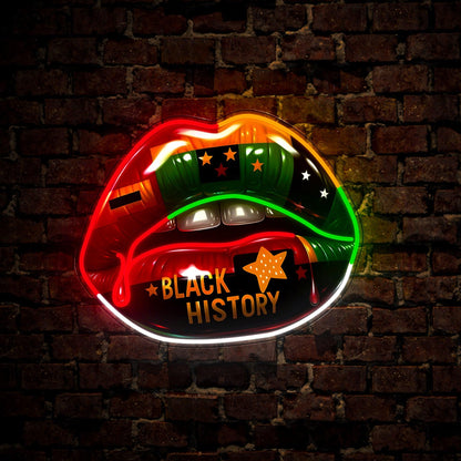Black History Month Lips Juneteenth Artwork Led Neon Sign
