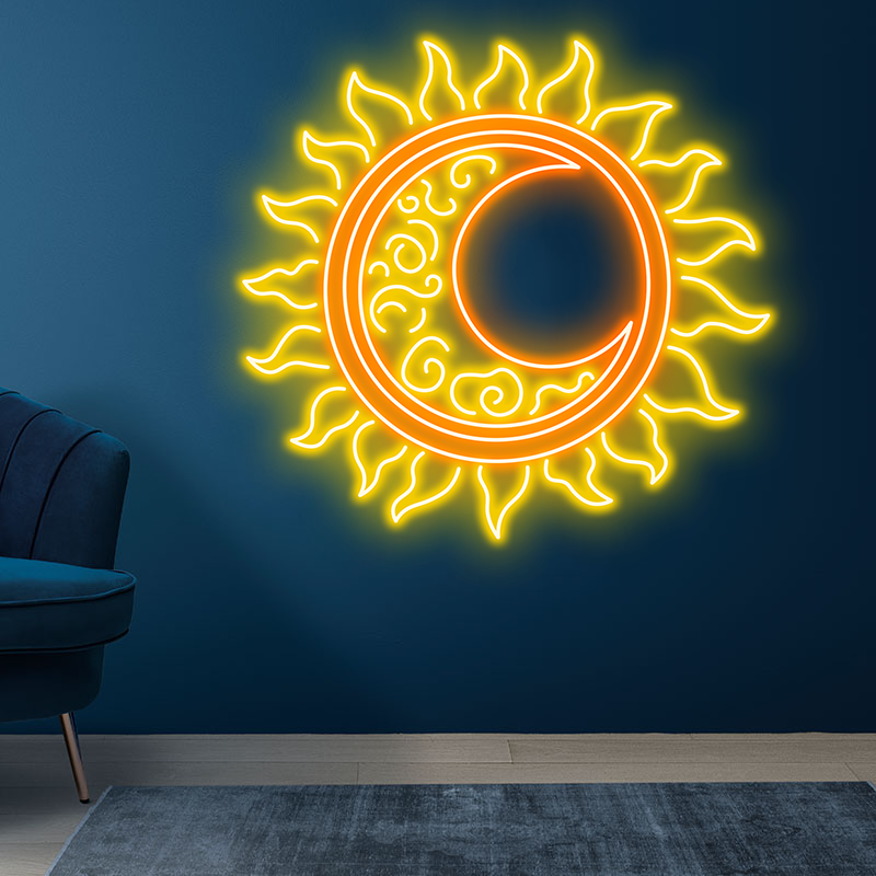 Artistic Sun Pattern Neon Sign, Custom Neon Art, Colorful Lights, Home Art Decor, Wall Art Decor, Bar Decor, Gifts For Kids