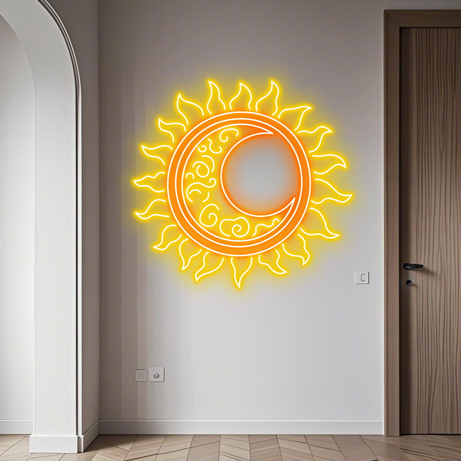 Artistic Sun Pattern Neon Sign, Custom Neon Art, Colorful Lights, Home Art Decor, Wall Art Decor, Bar Decor, Gifts For Kids