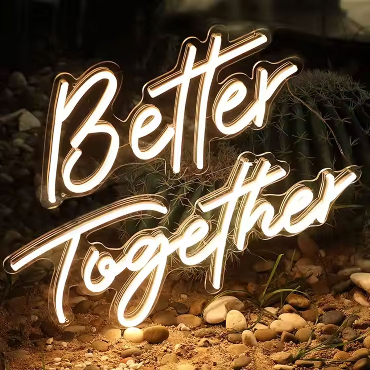 Better Together Neon Sign LED Light – Romantic Wedding Wall Decor, Custom Couple Name Neon Sign for Engagement Party, Anniversary, Bedroom Backdrop