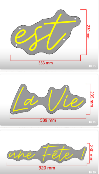3 neon signs